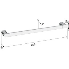 SAPHO - FLORI držák ručníků 600, černá mat RF009/15
