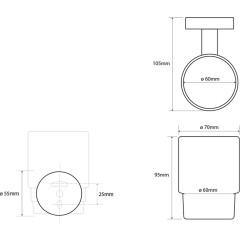 SAPHO - X-ROUND sklenka, mléčné sklo, chrom XR903