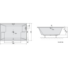 POLYSAN - DUPLA obdélníková vana s konstrukcí 180x120x54cm, bílá 13711