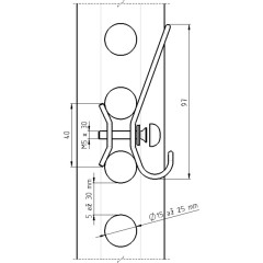 AQUALINE - Háček na otopné trubkové těleso, chrom 2602S/CR