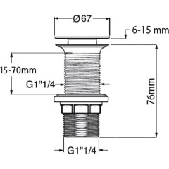 SAPHO - DALMA umyvadlová výpust 5/4“, click-clack, grigio 713