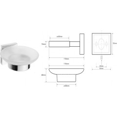 SAPHO - Miska na mýdlo: X-ROUND/X-STEEL/X-SQUARE/Samba/Rumba, XR803, XS802, XQ802 mléčné sklo NDX800