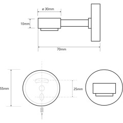 SAPHO - X-ROUND mýdlenka magnetická, chrom XR802