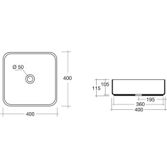 SAPHO - BLADE keramické umyvadlo na desku, 40x40cm, bílá WH050