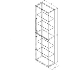 SAPHO - THEIA skříňka vysoká 40x138x20cm, 2x dvířka, levá/pravá, bílá TH400-3030