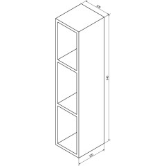 SAPHO - ESPACE otevřená policová skříňka 20x94x22cm, bílá ESC130-3030
