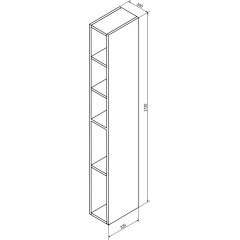 SAPHO - ESPACE otevřená policová skříňka 20x172x32cm, bílá ESC100-3030