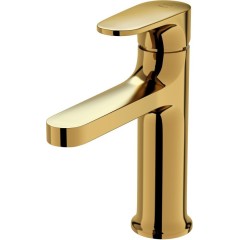 CERSANIT - Stojánková umyvadlová baterie INVERTO, páková, zlatá + zlatá páčka S951-297