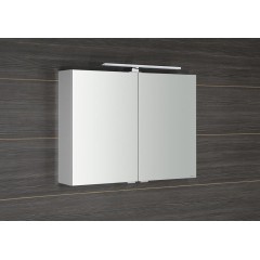 SAPHO - RIWA galerka s LED osvětlením, 81x70x17cm, bílá lesk RIW080-0030