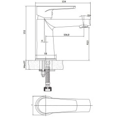 CERSANIT - Stojánková umyvadlová baterie MODUO, páková, chrom S951-362