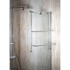 SAPHO - Závěsný držák ručníků na sprchovou zástěnu 600x730x125, chrom 1301-09