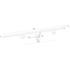 SAPHO - PANDORA LED svítidlo, 15 W, 808x15x112 IP44, chrom (26693CI) E27576CI