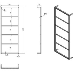 SAPHO - SKA nástěnný sušák ručníků 450x1150x100, bílá mat SKA511