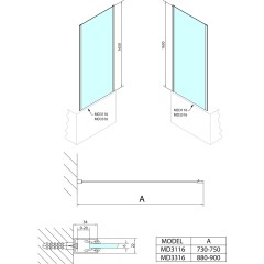 POLYSAN - DEEP boční stěna 750x1650, čiré sklo MD3116