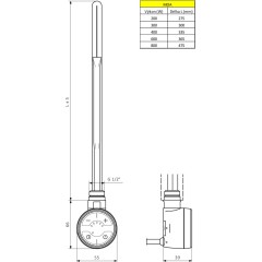 SAPHO - MOA topná tyč s termostatem a bluetooth, 200 W, černá MOA-B-200