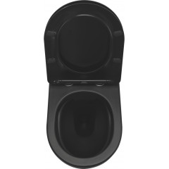 Předstěnový instalační systém s chromovým tlačítkem M1721 + WC REA CARLO MINI RIMLESS ČIERNY MAT + SEDADLO AM102/1120 M1721 MM1