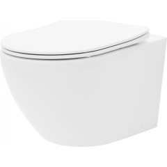 Předstěnový instalační systém s bílým tlačítkem M1710 + WC REA Carlo Flat Mini Rimless + SEDÁTKO AM101/1120 M1710 CF1