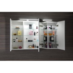 SAPHO - RIWA galerka s LED osvětlením, 3x dvířka, 121x70x17cm, bílá lesk RIW120-0030