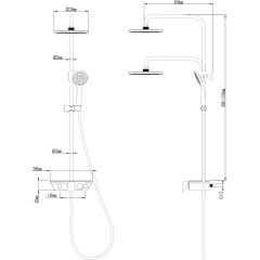 AQUALINE - MARCO sprchový sloup s pákovou baterií, chrom SL100