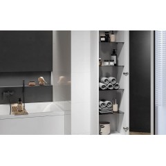 CERSANIT - Nábytkový sloupek VIRGO šedý dub s černou úchytkou S522-035