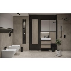 CERSANIT - Nábytkový sloupek VIRGO šedý dub s černou úchytkou S522-035