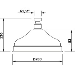 SAPHO - ANTEA hlavová sprcha, průměr 200, bronz SOF2006