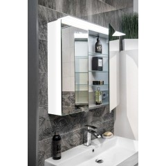 SAPHO - LINEX galerka s LED osvětlením, 80x70x15cm, bílá LX080-0030