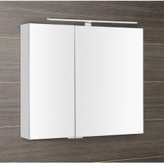 SAPHO - MIRRÓ galerka s LED osvětlením, 80x70x16cm, bílá MC080-0030
