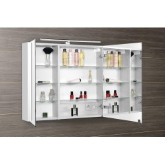 SAPHO - MIRRÓ galerka s LED osvětlením, 80x70x16cm, bílá MC080-0030