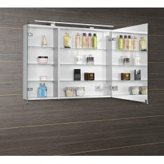SAPHO - MIRRÓ galerka s LED osvětlením, 90x70x16cm, bílá MC090-0030