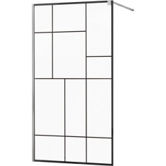 MEXEN - KIOTO Sprchová zástěna WALK-IN 120x200 cm 8 mm, chrom, černý vzor 2 800-120-101-01-78