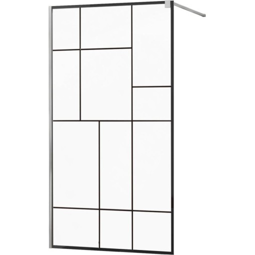 MEXEN - KIOTO Sprchová zástěna WALK-IN 120x200 cm 8 mm, chrom, černý vzor 2 800-120-101-01-78