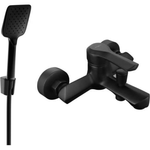 MEXEN - Saber R62 vanová baterie se sprchou set, černá 7213R62-70