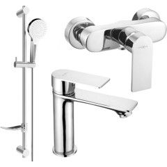 MEXEN - Royo DF05 Set umyvadlové a sprchové baterie s příslušenstvím, chrom 72204DF05-00