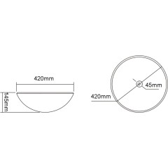 SAPHO - TELICA skleněné umyvadlo na desku Ø 42cm, černá mat TY181B