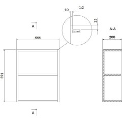 CERSANIT - Modulová otevřená dolní, boční skříňka LARGA 20 bílá S932-093