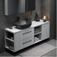 CERSANIT - Umyvadlo na desku LARGA RECTANGULAR antracitová mat (50X38) K677-013