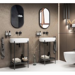 SAPHO - PUNO podstavec pod umyvadlo 400x820x360, černá SKA570-2
