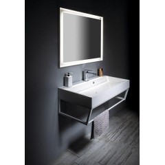 SAPHO - AMUR umyvadlo, litý mramor, 90x46cm, kryt výpusti, bílá 55032