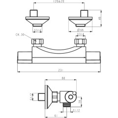 NOVASERVIS - Sprchová baterie termostat bez příslušenství 120mm Aqualight 2564/1,0