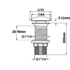 ISVEA - Umyvadlová výpust 5/4“, click-clack, keramická zátka, 20-70, bílá mat 38TP0166I