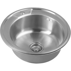 AQUALINE - Nerezový vestavný dřez kulatý 51x18cm AQ051B