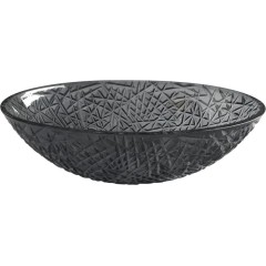 SAPHO - PURUS skleněné gravírované umyvadlo na desku, 50x36cm, černá TY305SG