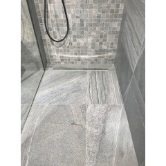 SAPHO - Spádová lišta, levá, výška 10, délka 1000, nerez mat SPD10-L