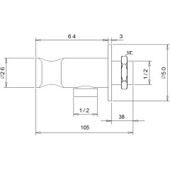 SAPHO - Vyústění pro baterie 1209-05 a 1209-09 k umístění na bok skříňky, chrom SG204