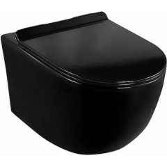 CALANI - Závěsná WC mísa LOYD černá včetně sedátka CAL-C0020