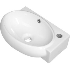 SAPHO - RIBERA keramické umývátko rohové 43x28,5cm, otvor pro baterii vpravo, bílá AR497