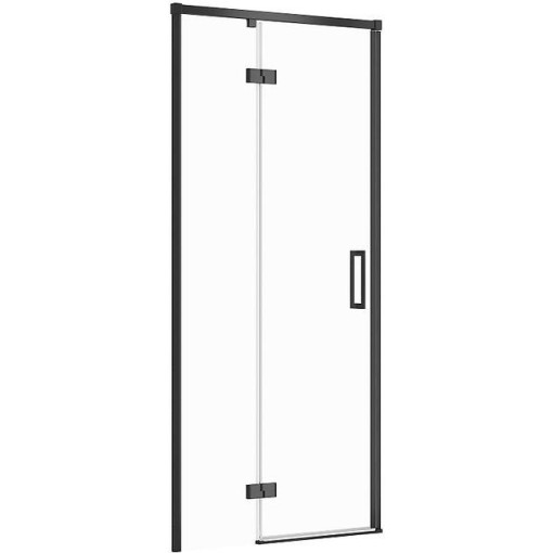 CERSANIT - Sprchové dveře LARGA ČERNÉ 90X195, levé, čiré sklo S932-128
