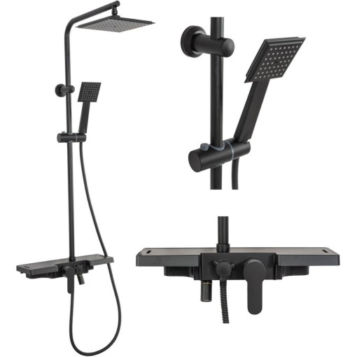 REA - Sprchový set s baterií 150mm Bravo černá REA-P0636