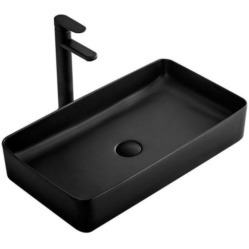 REA - Umyvadlo na desku Denis 61x35 černá matná REA-U3690